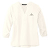 Thumbnail image for  Mercer + Mettle Womens Ivory 3/4 Sleeve Crepe Blouse
