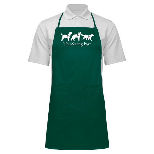  Full Length Dark Green Apron - The Seeing Eye 3 Dogs in Harness Logo
