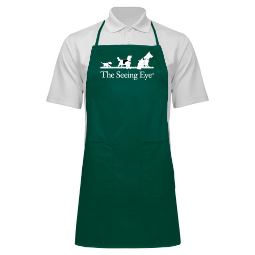  Full Length Dark Green Apron - The Seeing Eye pup2harness logo