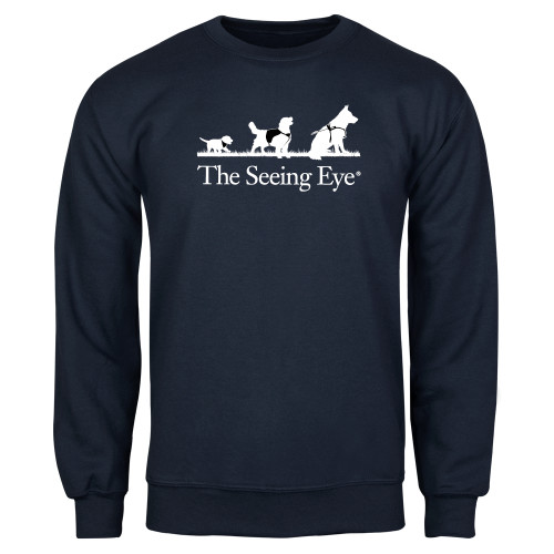  Navy Fleece Crew - The Seeing Eye pup2harness logo