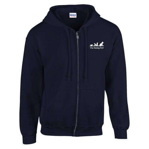 The Seeing Eye Navy Fleece Full Zip Hoodie