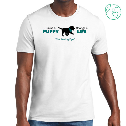  Allmade White Organic Cotton Tee - Raise a Puppy Change a Life
