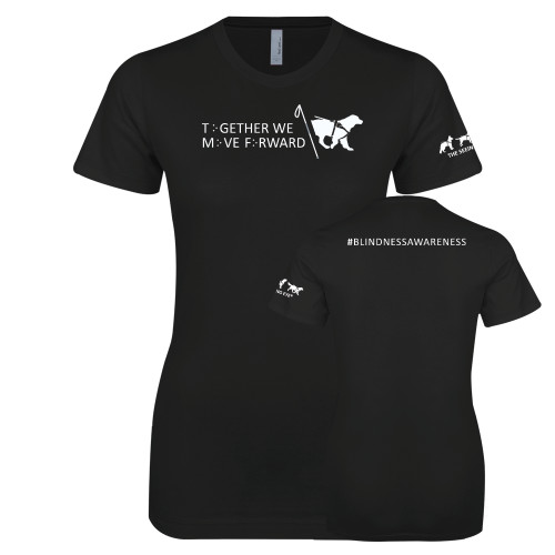  Next Level Womens Black Boyfriend Tee - Together We Move Forward