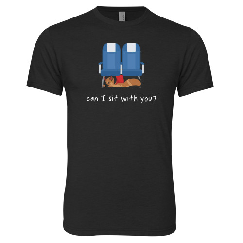  Next Level Black Triblend Tee - Can I Sit With You Wordmark with Sleeping Dog