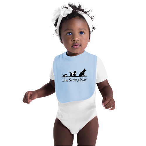 The Seeing Eye Light Blue Baby Bib