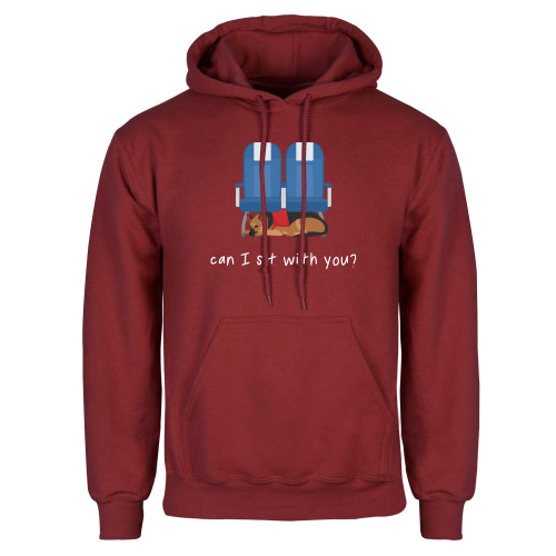 Cardinal Fleece Hoodie - Can I Sit With You Wordmark with Sleeping Dog