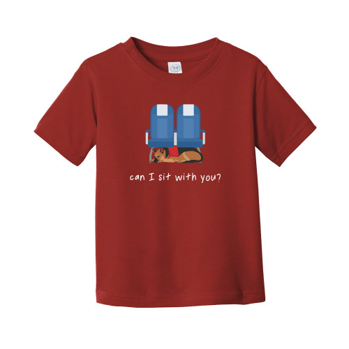  Toddler Cardinal T Shirt - Can I Sit With You Wordmark with Sleeping Dog