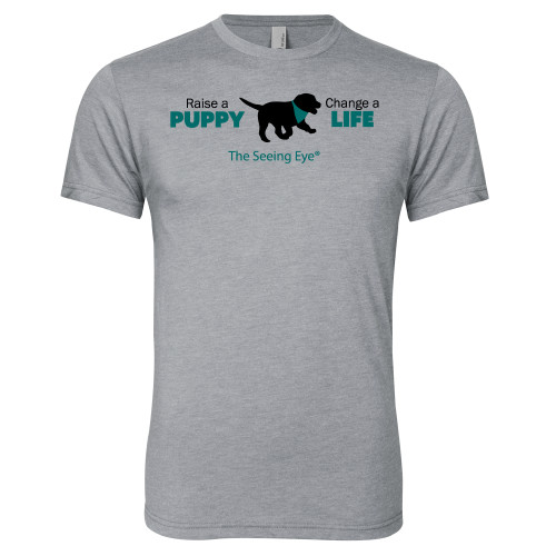  Next Level Heather Grey Triblend Tee - Raise a Puppy Change a Life