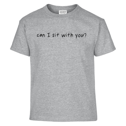  Youth Grey T Shirt - Can I Sit With You Wordmark