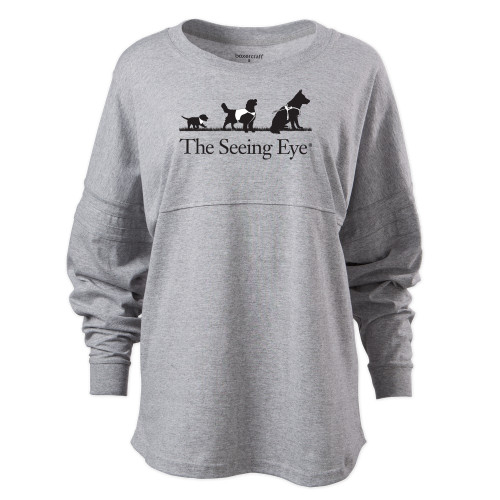 The Seeing Eye Boxercraft Womens Oxford Grey Heather Pom Pom Jersey Tee