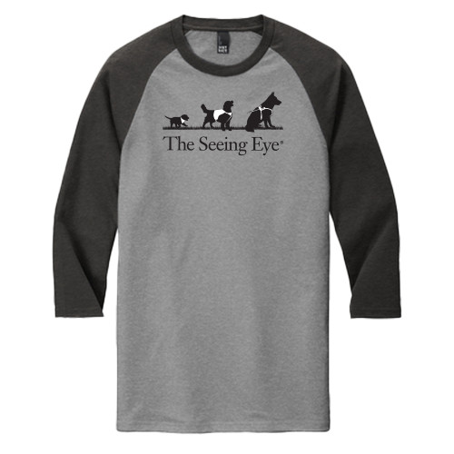 The Seeing Eye District Grey/Black Triblend Baseball Raglan Tee