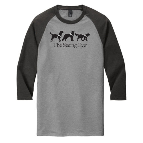 The Seeing Eye District Grey/Black Triblend Baseball Raglan Tee