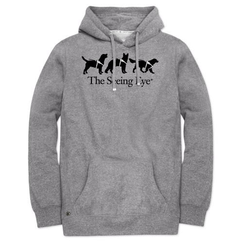 Fall Rush Athletic Grey Triblend Fleece Hoodie - The Seeing Eye 3 Dogs in Harness Logo