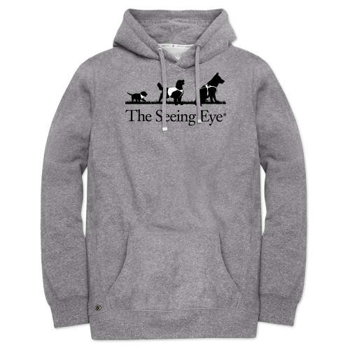  Fall Rush Athletic Grey Triblend Fleece Hoodie - The Seeing Eye pup2harness logo