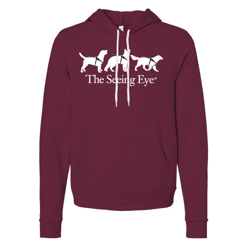 The Seeing Eye Bella + Canvas Maroon Fleece Hood