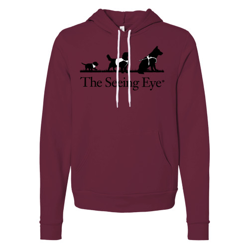 The Seeing Eye Bella + Canvas Maroon Fleece Hood