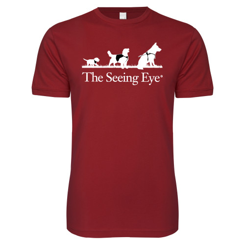  Next Level Cardinal SoftStyle T Shirt - The Seeing Eye pup2harness logo