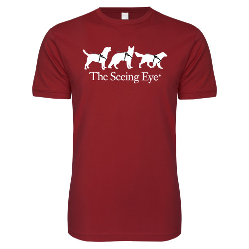  Next Level Cardinal SoftStyle T Shirt - The Seeing Eye 3 Dogs in Harness Logo