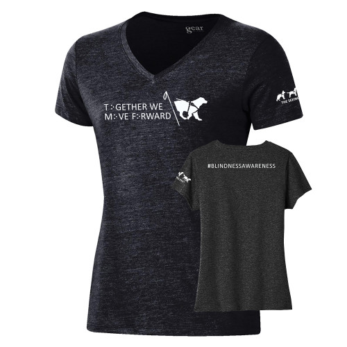  Gear Womens Black Triblend VNeck Tee - Together We Move Forward