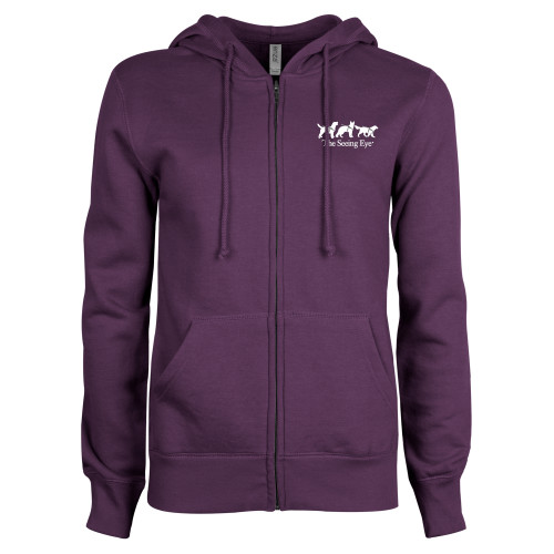 The Seeing Eye ENZA Womens Purple Fleece Full Zip Hood