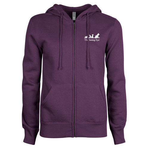 The Seeing Eye ENZA Womens Purple Fleece Full Zip Hood