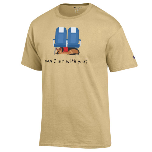  Champion Vegas Gold T Shirt - Can I Sit With You Wordmark with Sleeping Dog