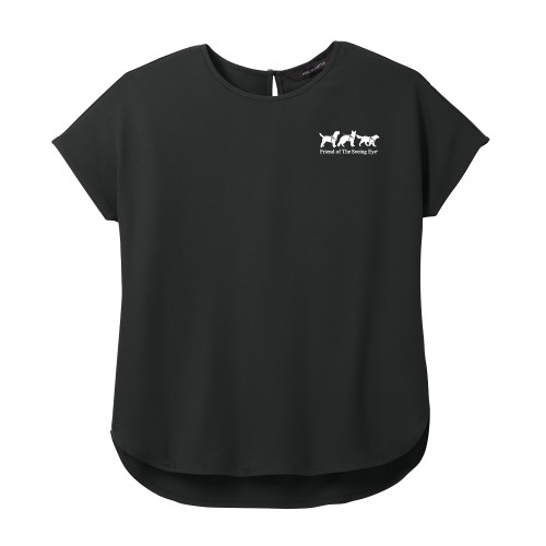  Mercer + Mettle Womens Black Stretch Crepe Crew - TSE - Friend of The Seeing Eye
