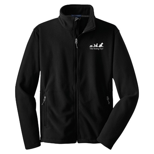  Youth Black Fleece Full Zip Jacket - The Seeing Eye pup2harness logo