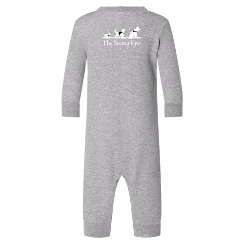  Heather Grey Fleece Onesie - The Seeing Eye pup2harness logo