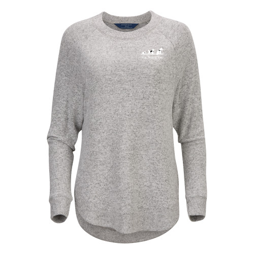  Boxercraft Womens Oxford Grey Heather Cuddle Oversized Crew - The Seeing Eye pup2harness logo