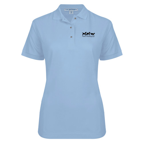 The Seeing Eye Womens Silk Touch Light Blue Pique Polo