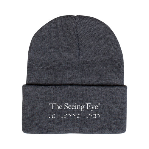 The Seeing Eye Grey Knit Beanie w/Cuff