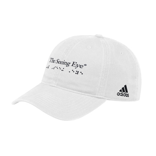 The Seeing Eye Adidas White Adjustable Washed Slouch Hat