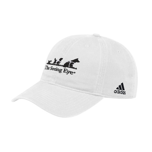 The Seeing Eye Adidas White Adjustable Washed Slouch Hat