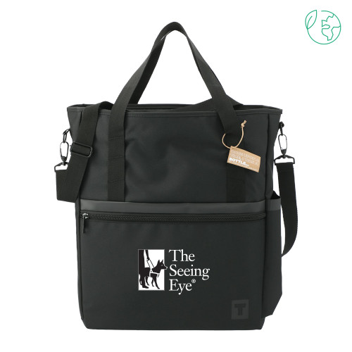  Tranzip Black Recycled Computer Tote - The Seeing Eye Logo