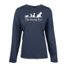 Thumbnail image for  Womens Navy Heather Long Sleeve Hooded Tee
