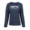 Thumbnail image for  Womens Navy Heather Long Sleeve Hooded Tee