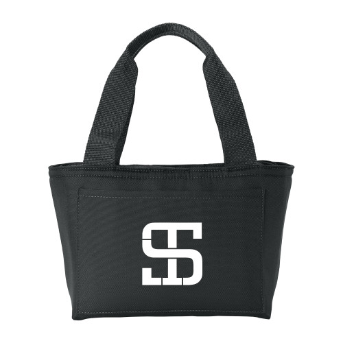 Insulated Black Lunch Tote-Monogram