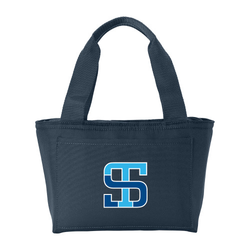 Insulated Navy Lunch Tote-Monogram