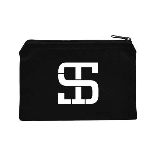 8oz. Black Cotton Travel Pouch-Monogram