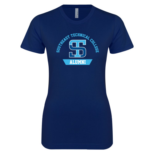 Next Level Womens Navy Boyfriend Tee-Alumni