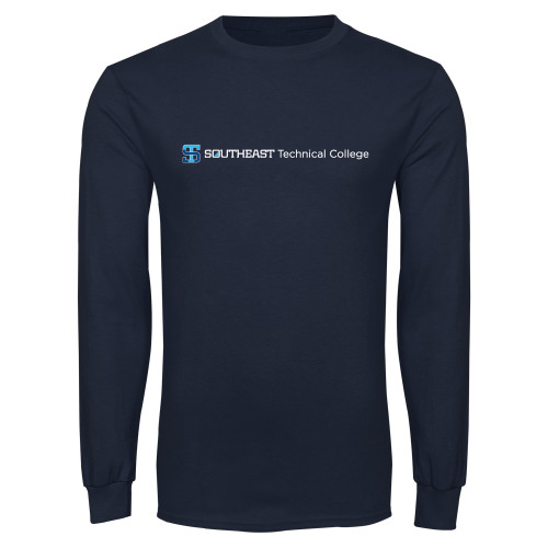 Navy Long Sleeve T-Shirt-Horizontal Version