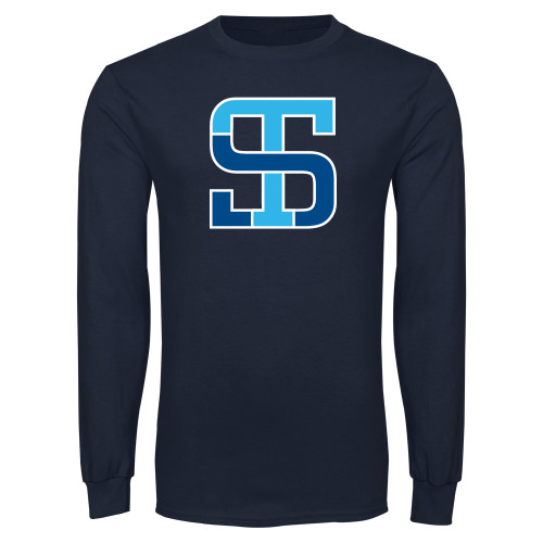 Navy Long Sleeve T-Shirt-Monogram