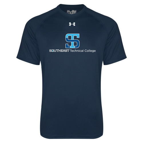 Under Armour Navy Tech Tee-One-Line Wordmark