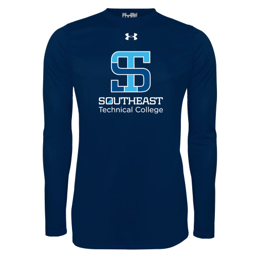 Under Armour Navy Long Sleeve Tech Tee-Technical College