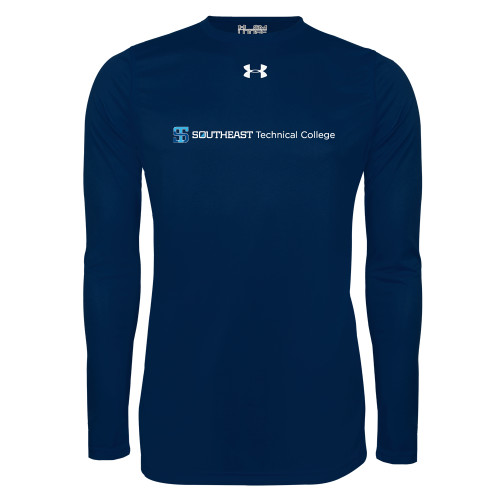 Under Armour Navy Long Sleeve Tech Tee-Horizontal Version
