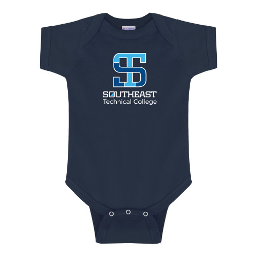 Navy Infant Onesie-Stacked