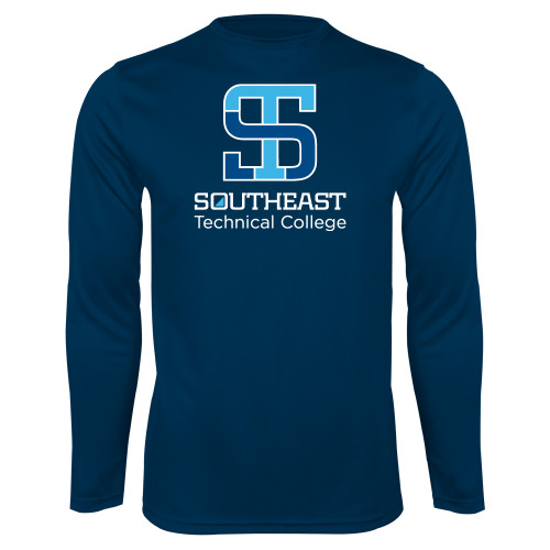 Navy Performance Long Sleeve Shirt-Technical College