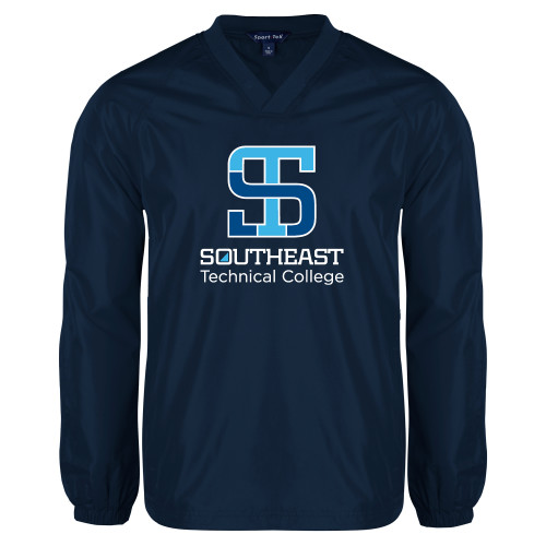 Navy V Neck Raglan Windshirt-Technical College