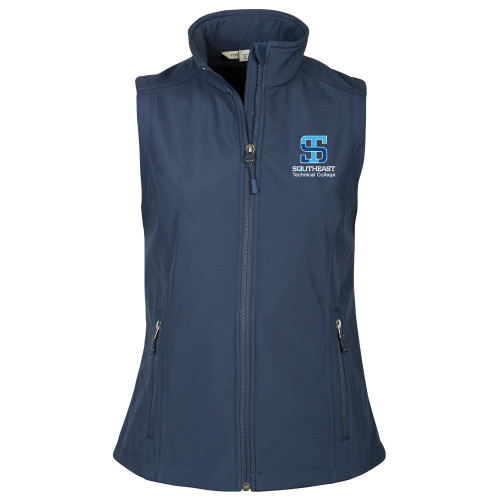 Womens Navy Core Softshell Vest-Technical College